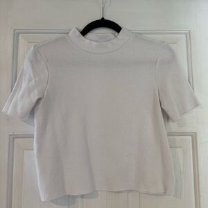 Zara White Mock Neck Top